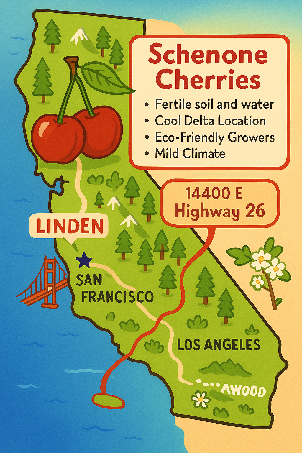 Map showing Linden, CA